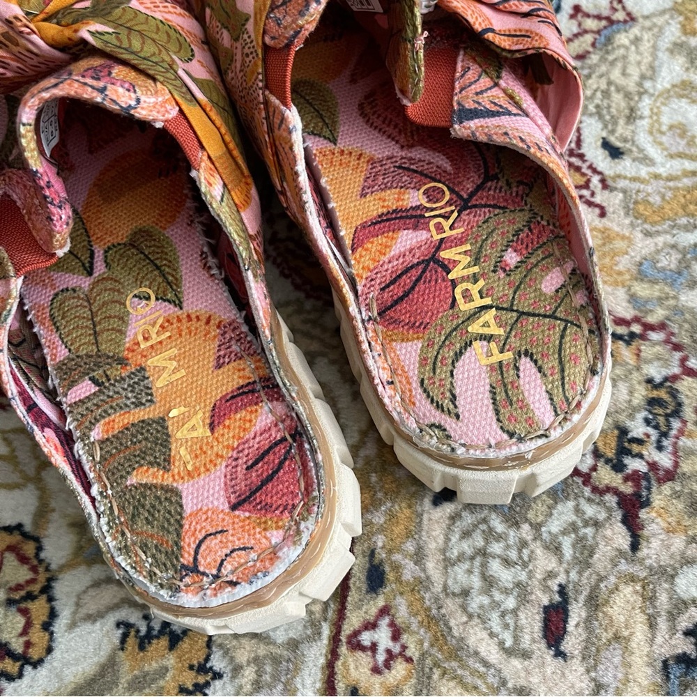 Farm Rio Summer Dream Slides Mules - Picture 7 of 10
